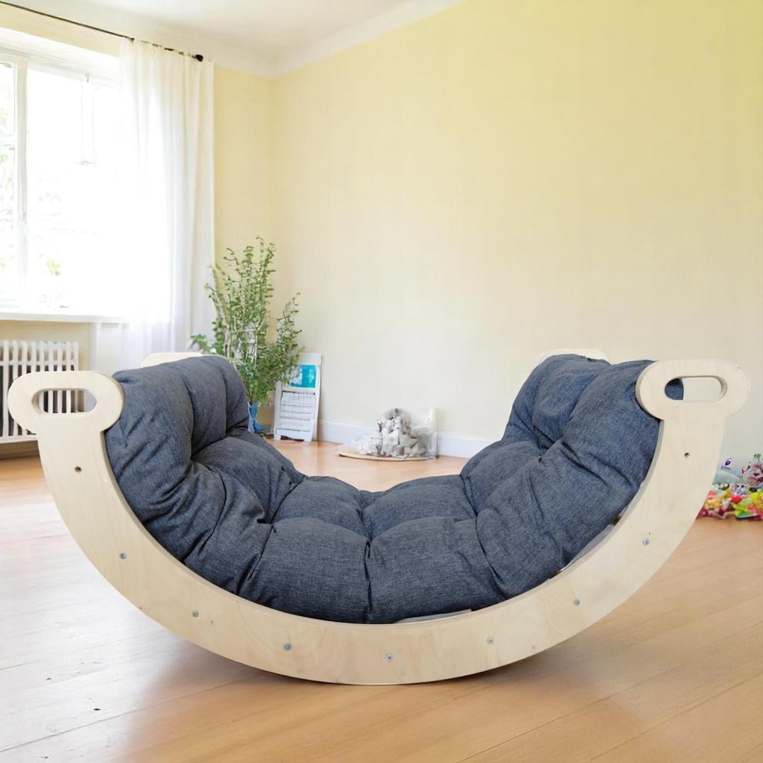 Arch Rocking Chair Wooden Toddler Rocking Arch With Pillow, Durable & Charming Rocker for ...
