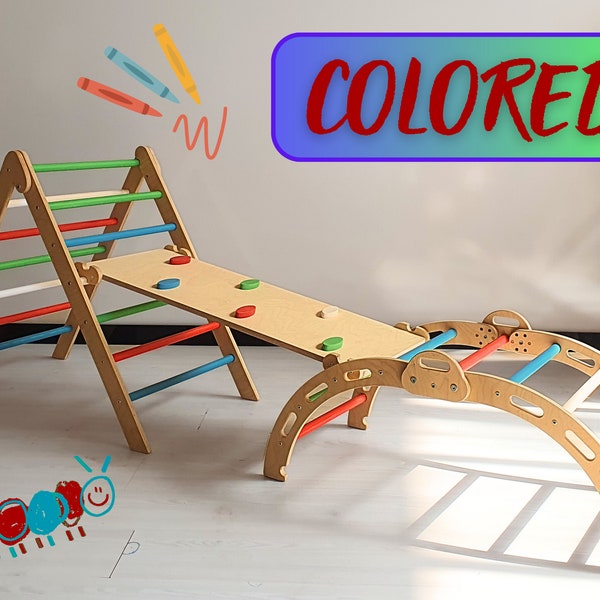 Indoor Playground Piklers Furniture Set for Kids, Unique Pickler Climbing Gym Frame for Children, Montessori Climbing Gym Set Toddler Gift