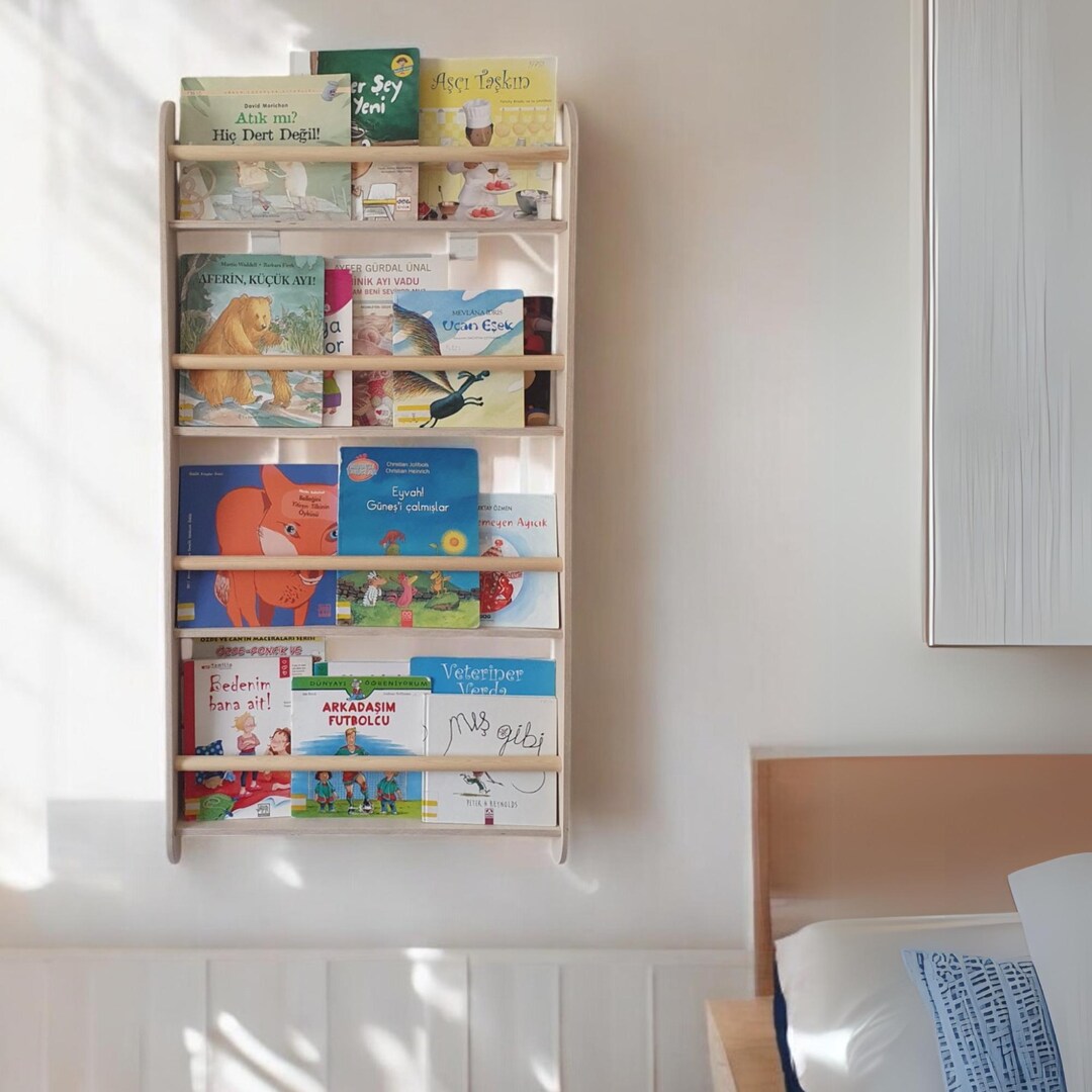 Modern Floating Minimalist Wall-mounted Bookshelf Birthday Gift, Front ...
