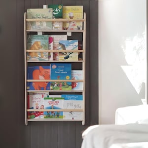 Front facing wall mount bookshelf kid bedroom, boy nursery floating shelves, Modern floating minimalist wall-mounted bookshelf Birthday Gift