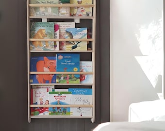 Front facing wall mount bookshelf kid bedroom, boy nursery floating shelves, Modern floating minimalist wall-mounted bookshelf Birthday Gift