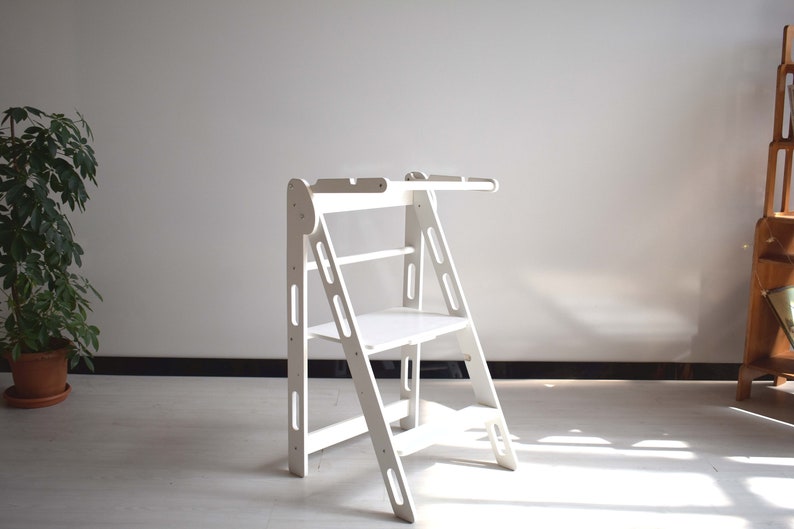 Folding Kitchen Helper Tower Adjustable Height Helper Stool Etsy