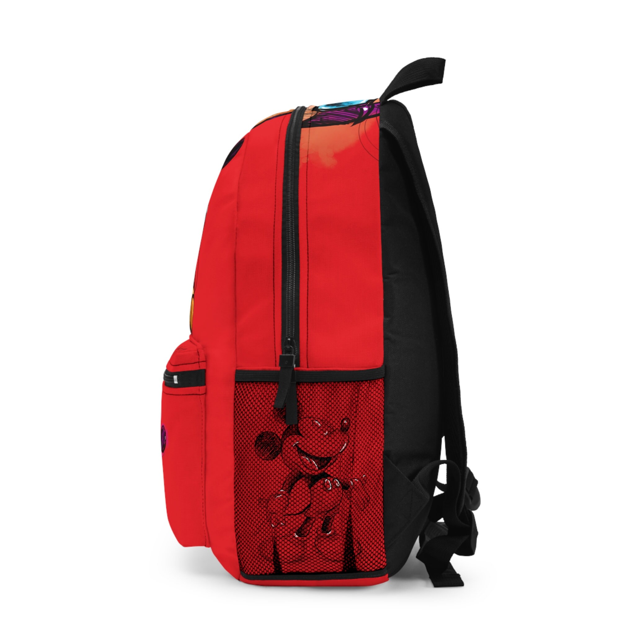 Mickey Mouse Red Kids Shool Backpack, Disney Red Design on Unisex Bag
