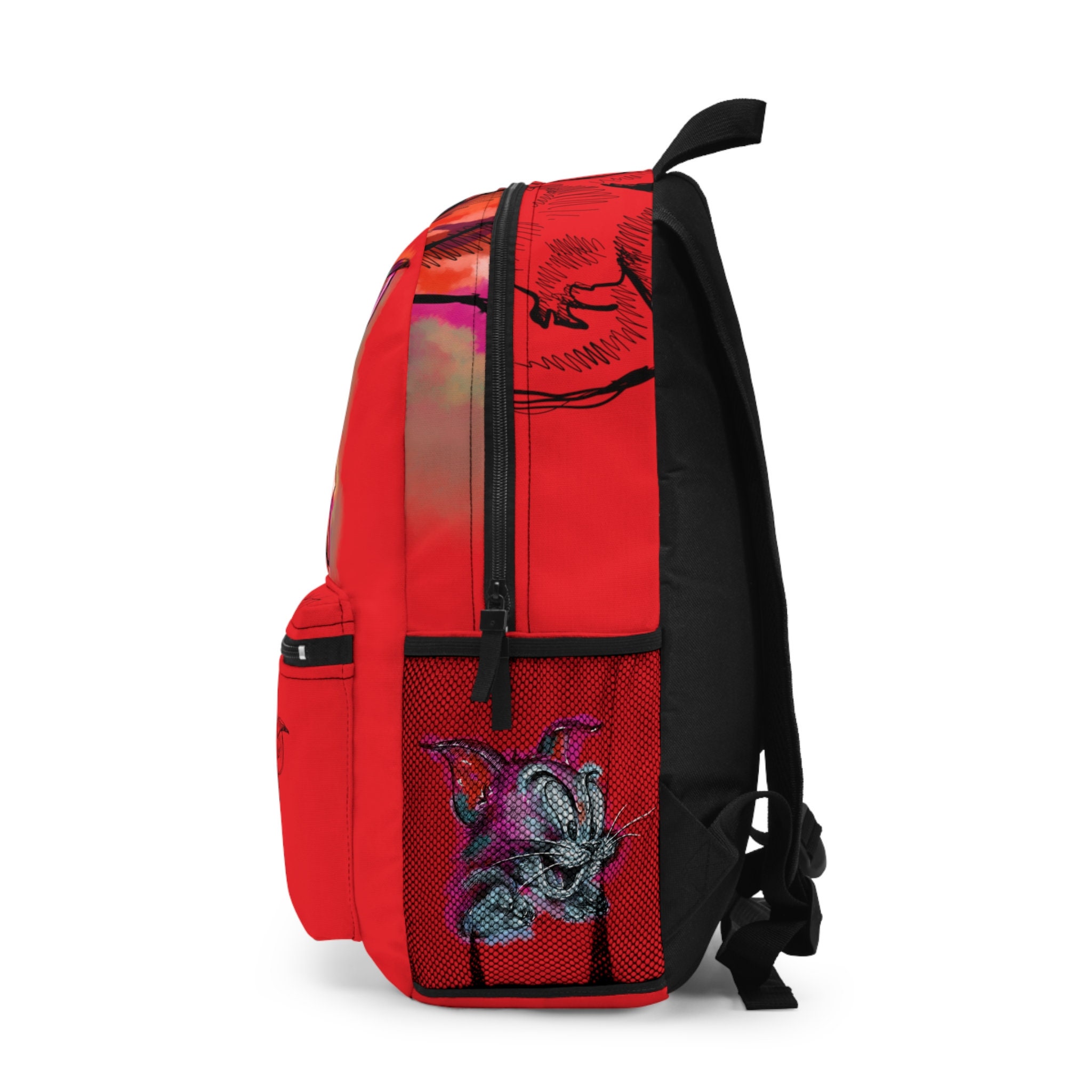 Tom and Jerry, Red Kids Shool Backpack, Tom and Jerry Red Bag