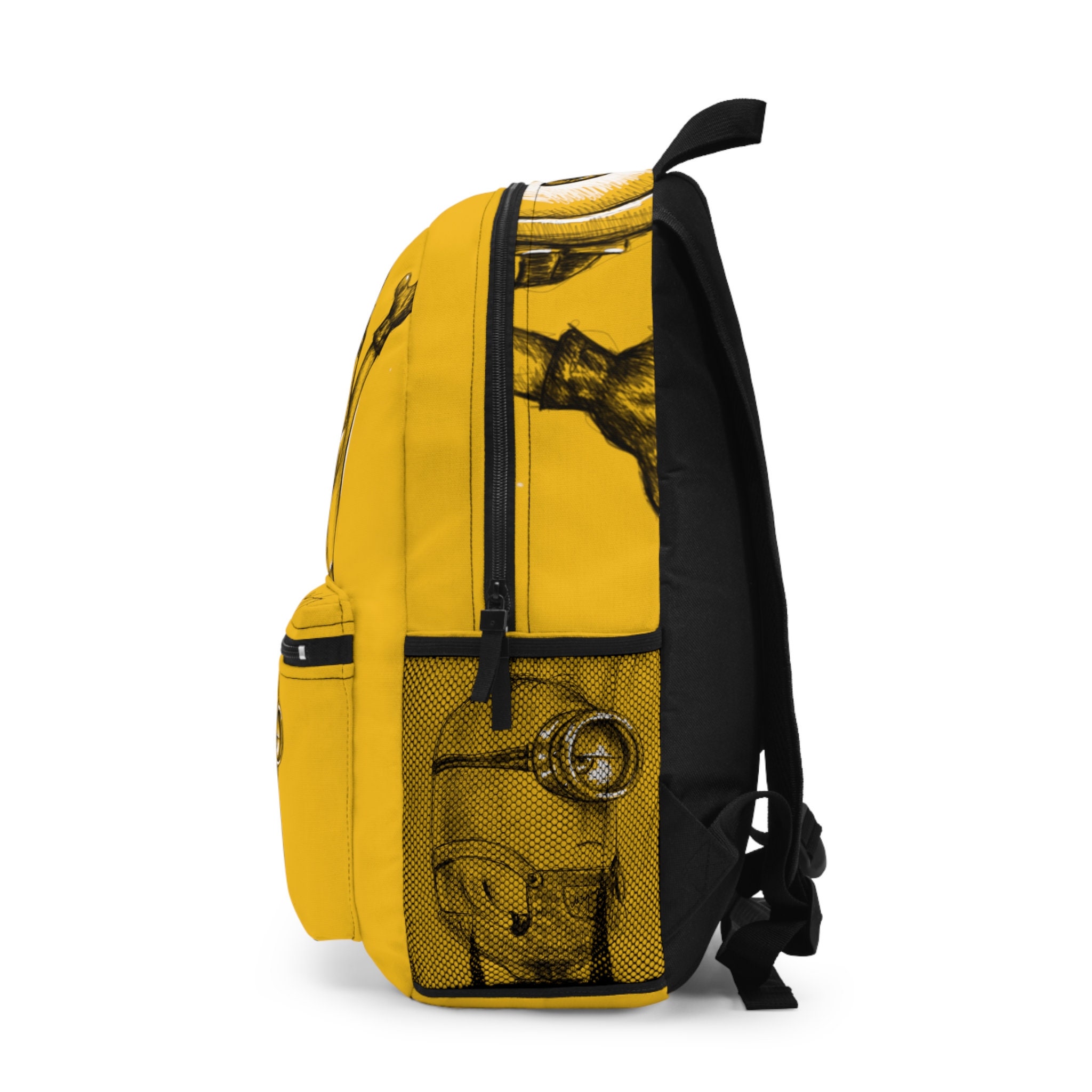 Yellow Kids School Backpack, Minion Design on Unisex Bag