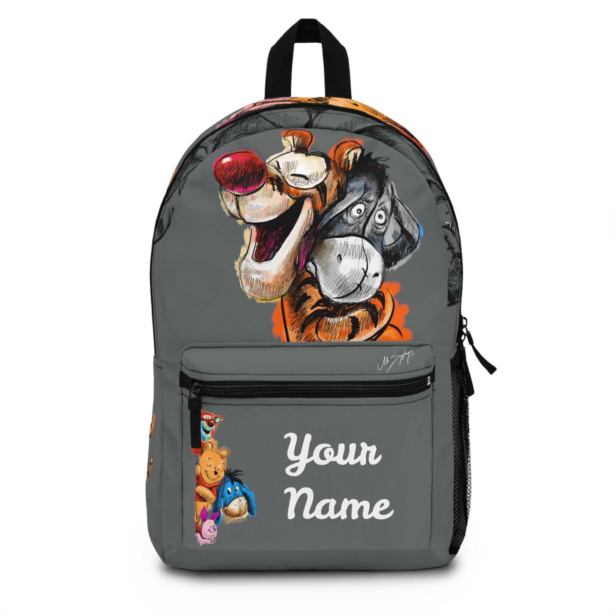 Gift Customized Winnie the Pooh, Orange Kids Shool Backpack