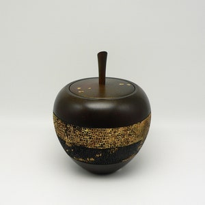 Large Turned and Textured Wood Urn - Urn For Ashes - Turned Wood Urn - Urn For Human Ashes