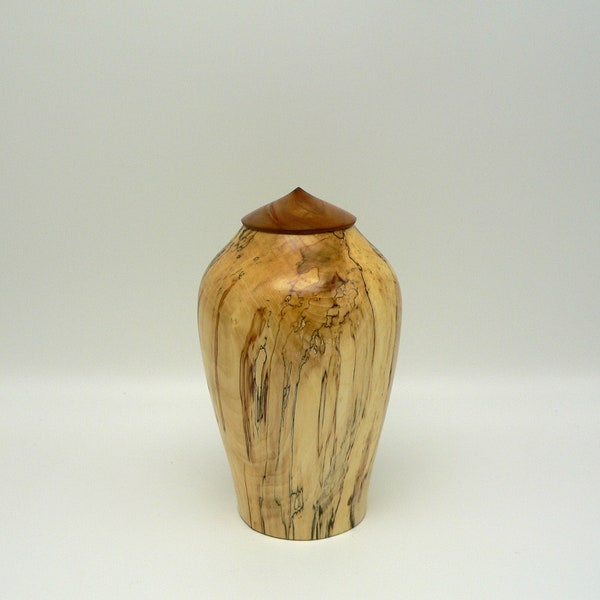 Urna de madera pequeña - Urna para cenizas - Urna de madera torneada - Urna para cenizas humanas