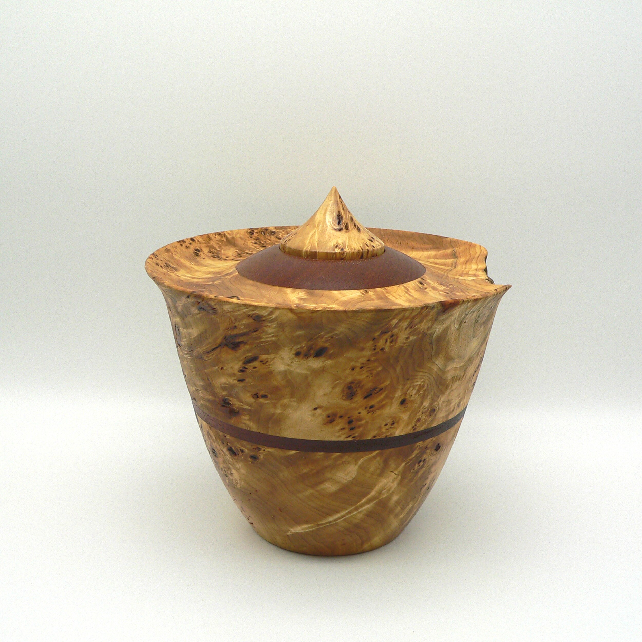 Large Poplar Burl Wood Urn - Urn for Ashes - Turned Wood Urn - Urn for ...