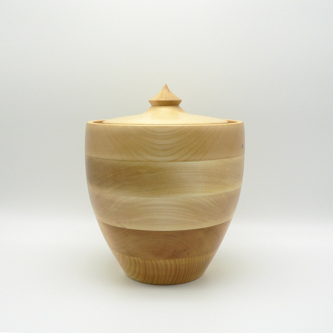 Double Wood Urn Urn for Human Ashes Turned Wood Urn Etsy