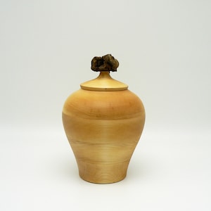 Small Size Wood Urn - Urn For Ashes - Turned Wood Urn - Urn For Human Ashes