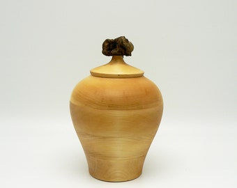 Medium Large Wood Urn - Urn For Ashes - Turned Wood Urn - Urn For Human Ashes
