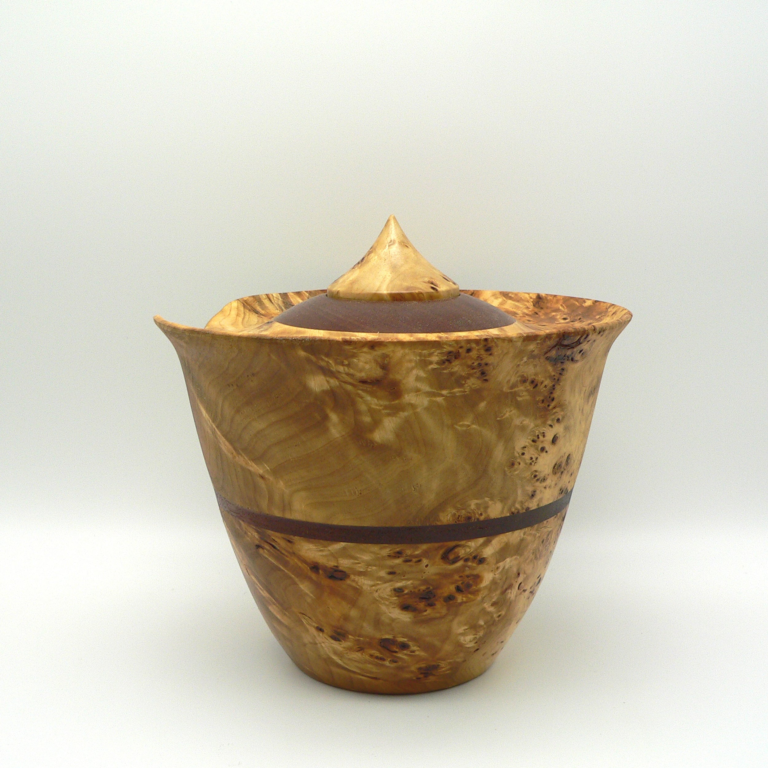 Large Poplar Burl Wood Urn - Urn for Ashes - Turned Wood Urn - Urn for ...