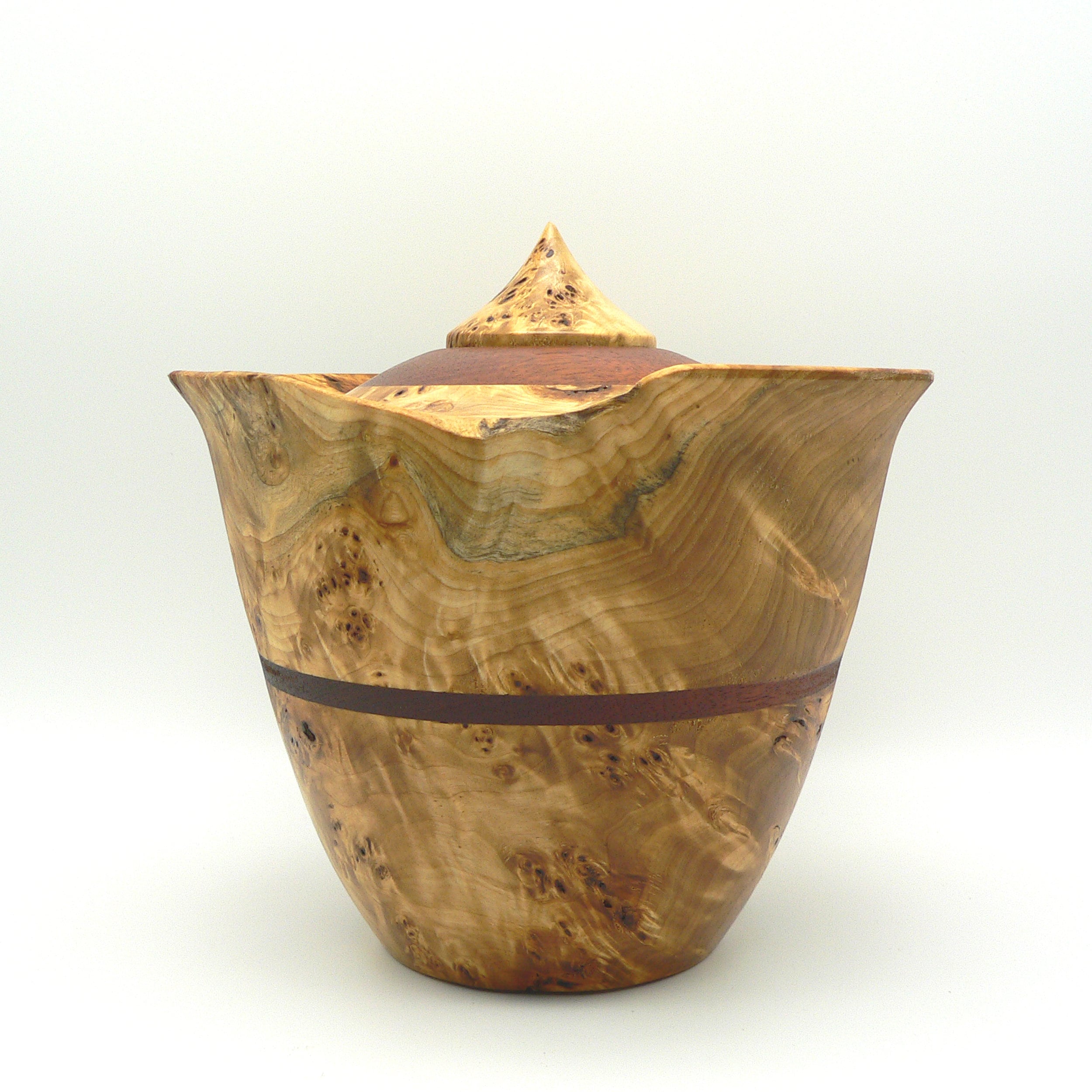 Large Poplar Burl Wood Urn - Urn for Ashes - Turned Wood Urn - Urn for ...
