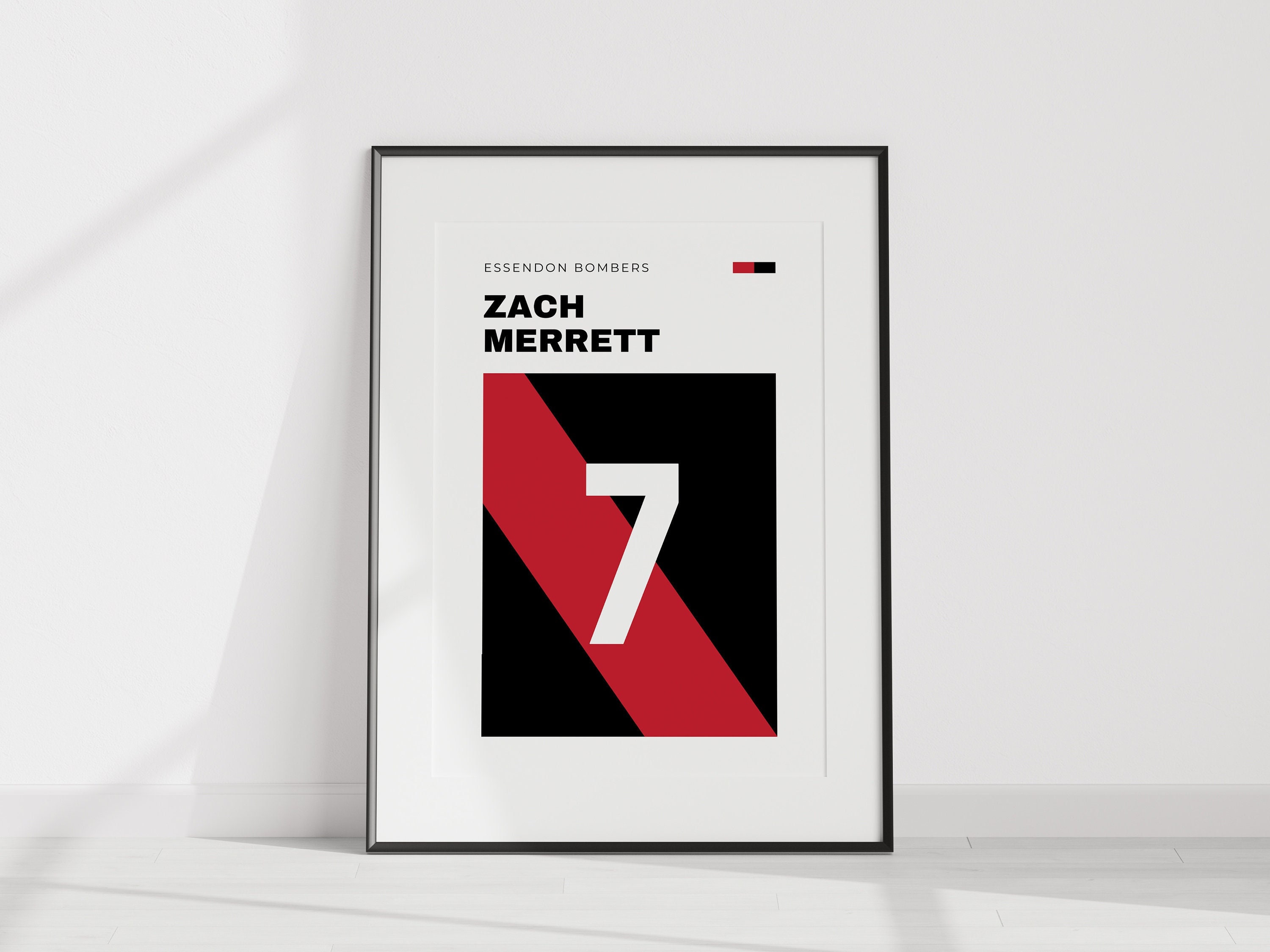 Zach Merrett Printable Digital AFL Wall Art Essendon Bombers Poster