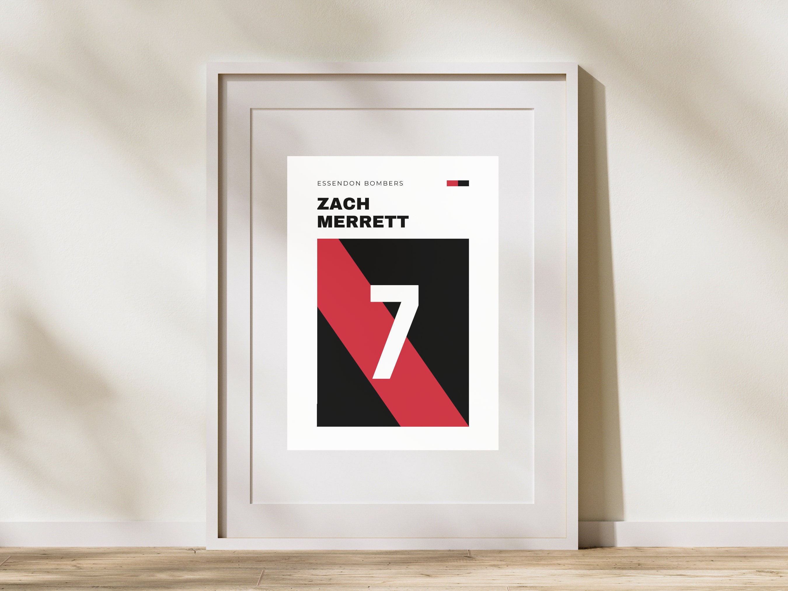 Zach Merrett Printable Digital AFL Wall Art Essendon Bombers Poster