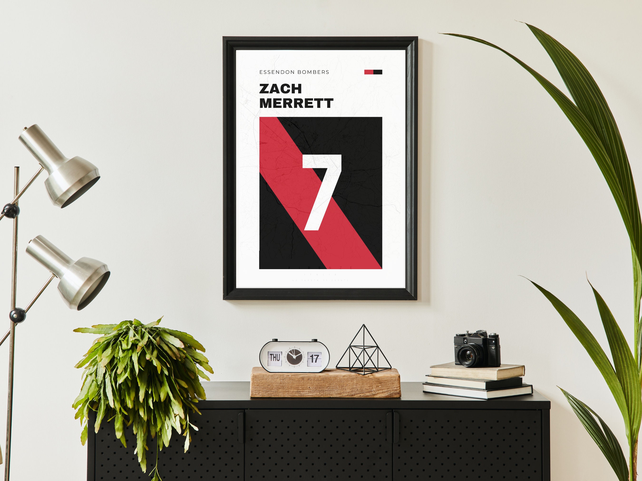 Zach Merrett Printable Digital AFL Wall Art Essendon Bombers Poster