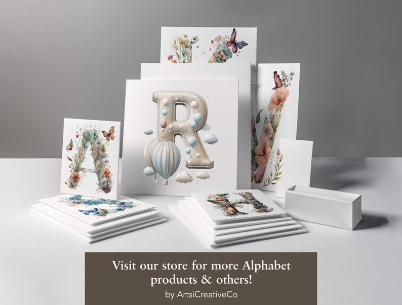 Floral Alphabet Letters Clipart PNG Bundle, Floral Letters, Floral ...