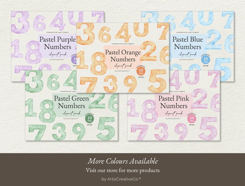 Pastel Yellow Numbers Clipart, Watercolor Numbers, Yellow Numbers ...