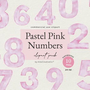 Clipart Chiffres Rose Pastel, Chiffres Aquarelles, Chiffres Roses, Jalons D'anniversaire, Marqueurs D'âge, Déco Pour Chambre De Bébé, Scrapbooking, Faire-parts