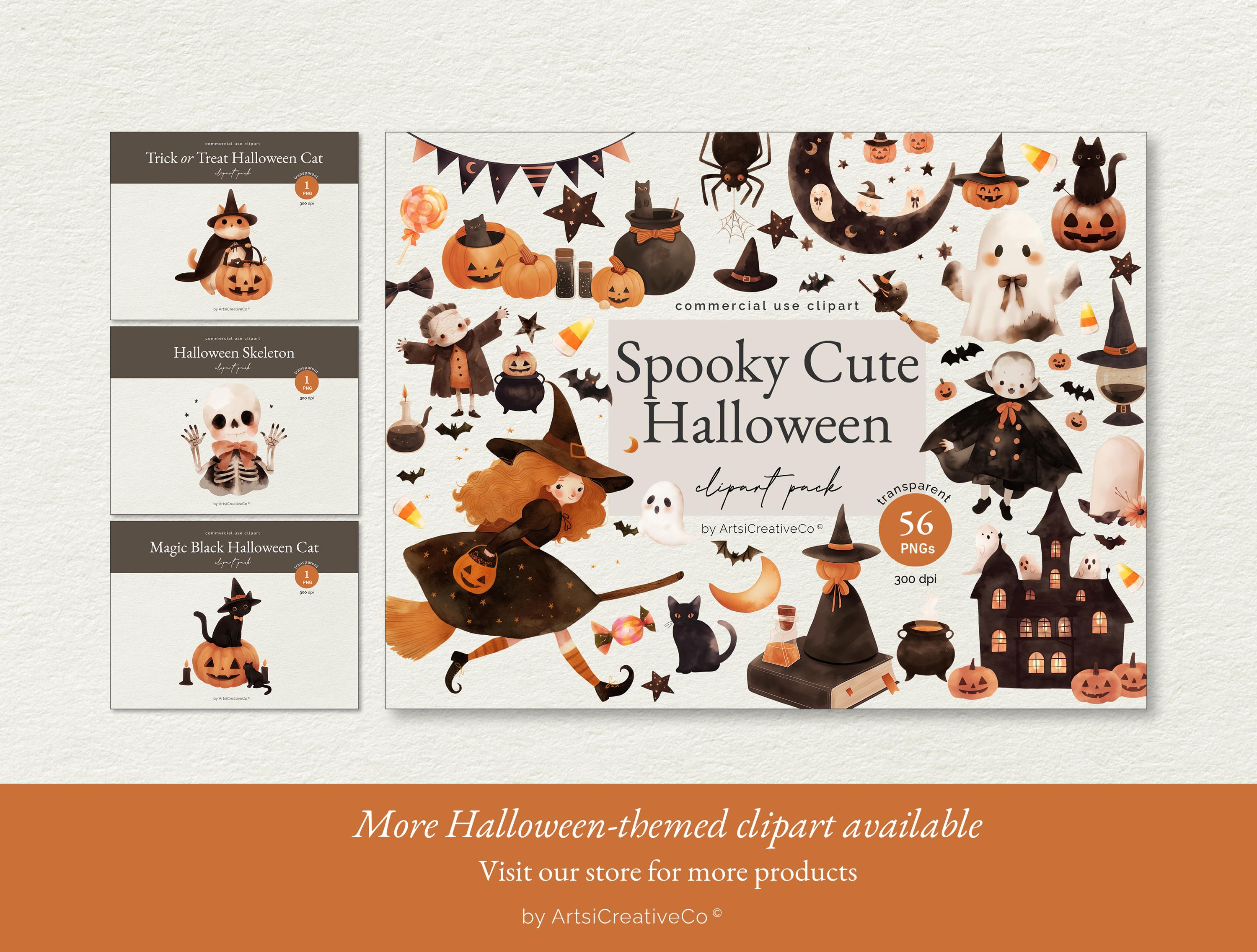 Halloween Alphabet Numbers Clipart PNG Bundle, Alphabet Clipart ...