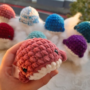 Anti stress ball whale - crocheted - 1 piece - different colors