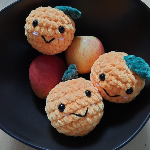 Anti Stress Ball Orange - crocheted - 1 piece