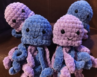 Jellyfish cuddly toy - crocheted - 1 piece