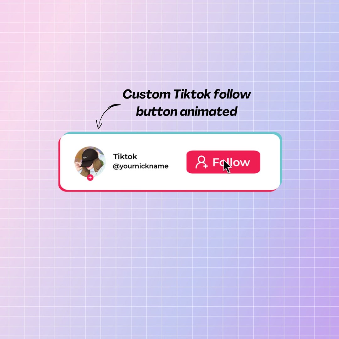Custom Animated Tiktok Follow Button Etsy