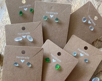 Small Sea Glass Stud Earrings