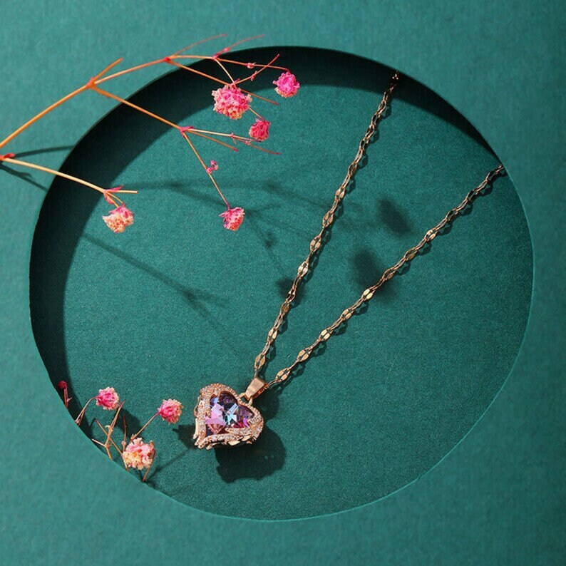 Heart of the Ocean Necklace Luxury Heart of Ocean Crystal Etsy