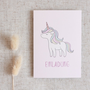 Einladungskarten | Kindergeburtstag | Karten-Set zum Ausfüllen | Einladungen für Kinder | Einladung mit Einhorn | Geburtstagsparty