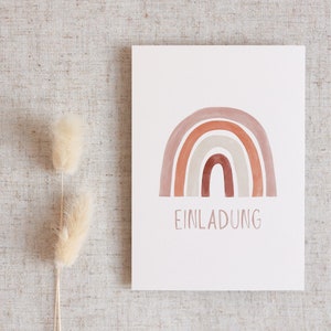 Einladungskarten | Kindergeburtstag | Karten-Set zum Ausfüllen | Einladungen für Kinder | Einladung mit Regenbogen | boho | Geburtstagsparty