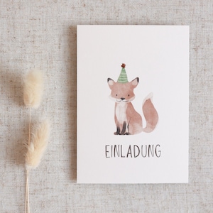 Einladungskarten | Kindergeburtstag | Karten-Set zum Ausfüllen | Einladungen für Kinder | Einladung mit Wald Motiv | Geburtstagsparty
