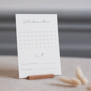 Countdown Urlaub | Tage bis zum Urlaub zählen | Karten zum Abhaken | boho | Postkarte | Kartenständer | Tischdekoration | Wir machen Urlaub