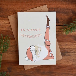 Weihnachtskarte | Weihnachtspost | Weihnachtsgruß | Entspannte Weihnachten | aus Naturpapier | DIN A6 | Grußkarten | Postkarten | Yoga