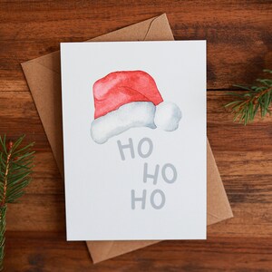 Weihnachtskarte | Weihnachtspost | Weihnachtsgruß | Ho Ho Ho | aus Naturpapier | DIN A6 | Grußkarten | Postkarten | Weihnachtsmütze