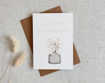 Geburtstagskarte | Glückwunschkarte | Postkarte zum Geburtstag | Herzlichen Glückwunsch | Karte beste Freundin Mama | A6 Karte | Naturpapier