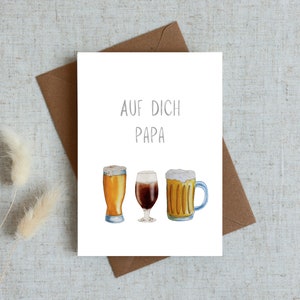 Postkarte | Vatertag | Glückwunschkarte | Geburtstagskarte | Bier Motiv | Karte für Papa | Grußkarte für Vater | A6 Karte | Naturpapier