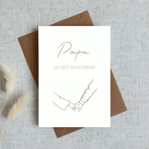 Postkarte | Vatertag | Glückwunschkarte | Geburtstag | Papa wunderbar | Karte für Papi | Grußkarte für Vater | A6 Karte | Naturpapier