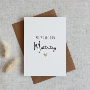 Postkarte | Muttertag | Glückwunschkarte | Karte mit farbigem Herz | Karte für Mutti | Grußkarte für Mutter | A6 Karte | Naturpapier