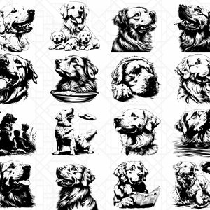 Golden Retriever SVG Bundle 52 Dog Vector Illustrations for Cricut ...