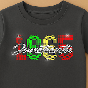Juneteenth 1865 Rhinestone SVG, Black Freedom Day Bling Design, Rhinestone Template