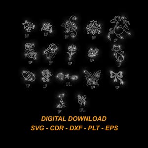 Bundle Rhinestone Template: Flower, Star, Heart, Butterfly. Iron on transfer (Digital Download)