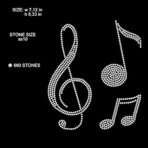 Note clef sign rhinestone design