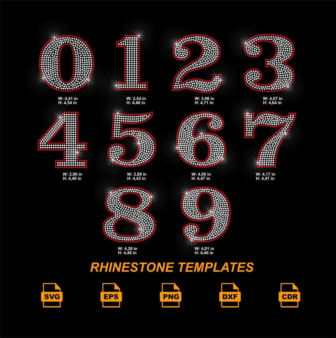 Rhinestone Numbers SVG 0-9 | Bling Number Set | Cricut Silhouette ...