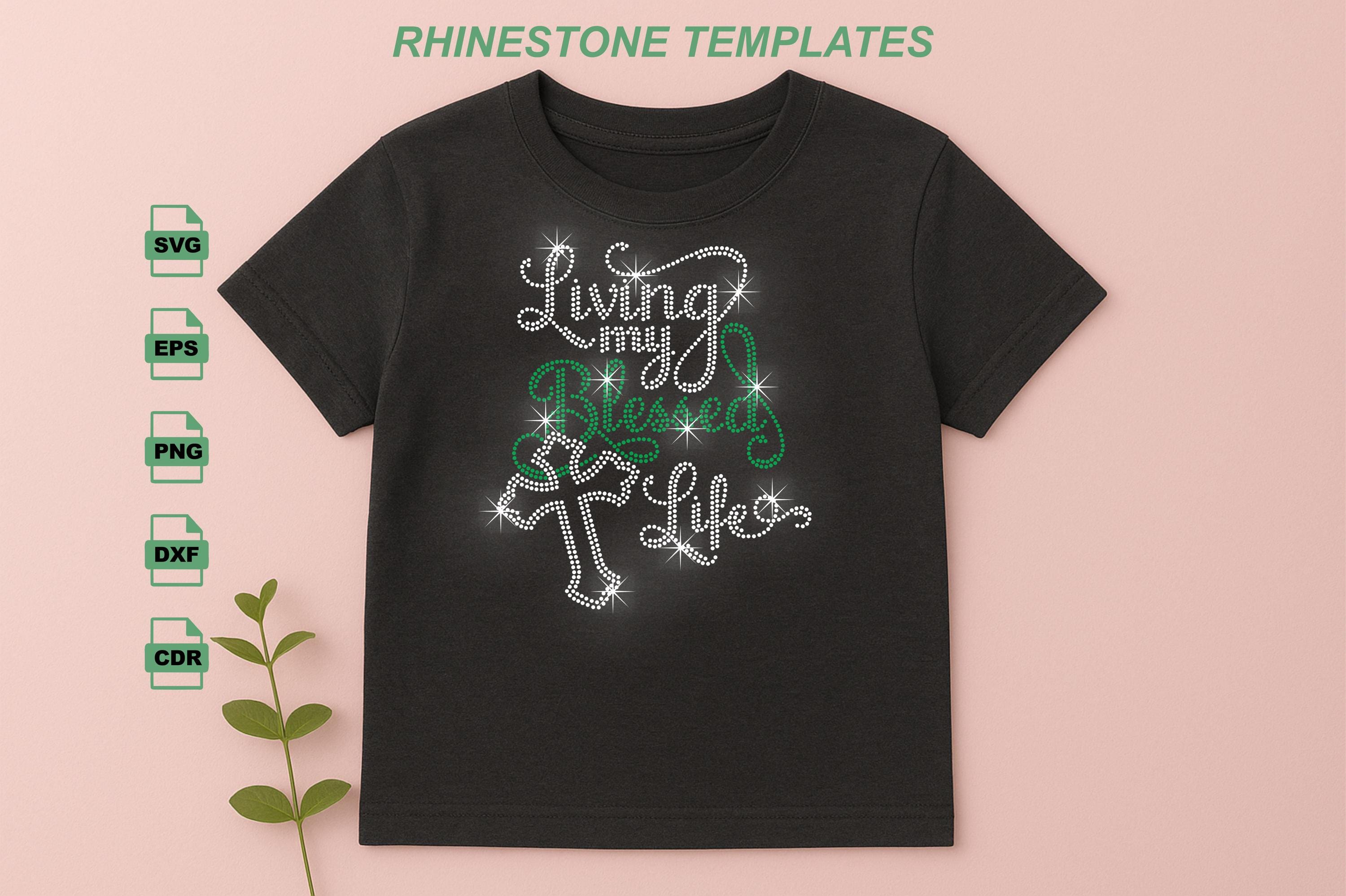 Blessed Rhinestone Template SVG. Christian Faith Slogan. SS10 ...