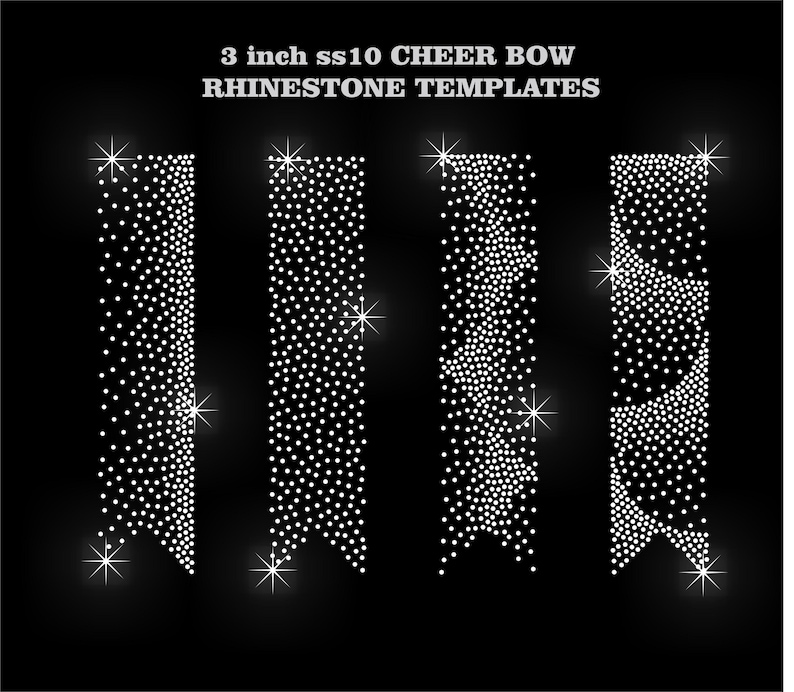 3 Inch Rhinestone Cheer Template Bundle Ss10 SVG for Cricut Bling Hair ...