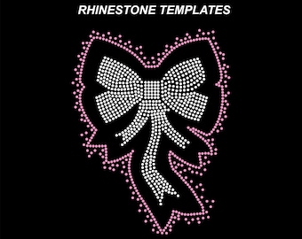 Bow Heart Rhinestone Design, Bling Shirt Template, Cricut File, Digital Download