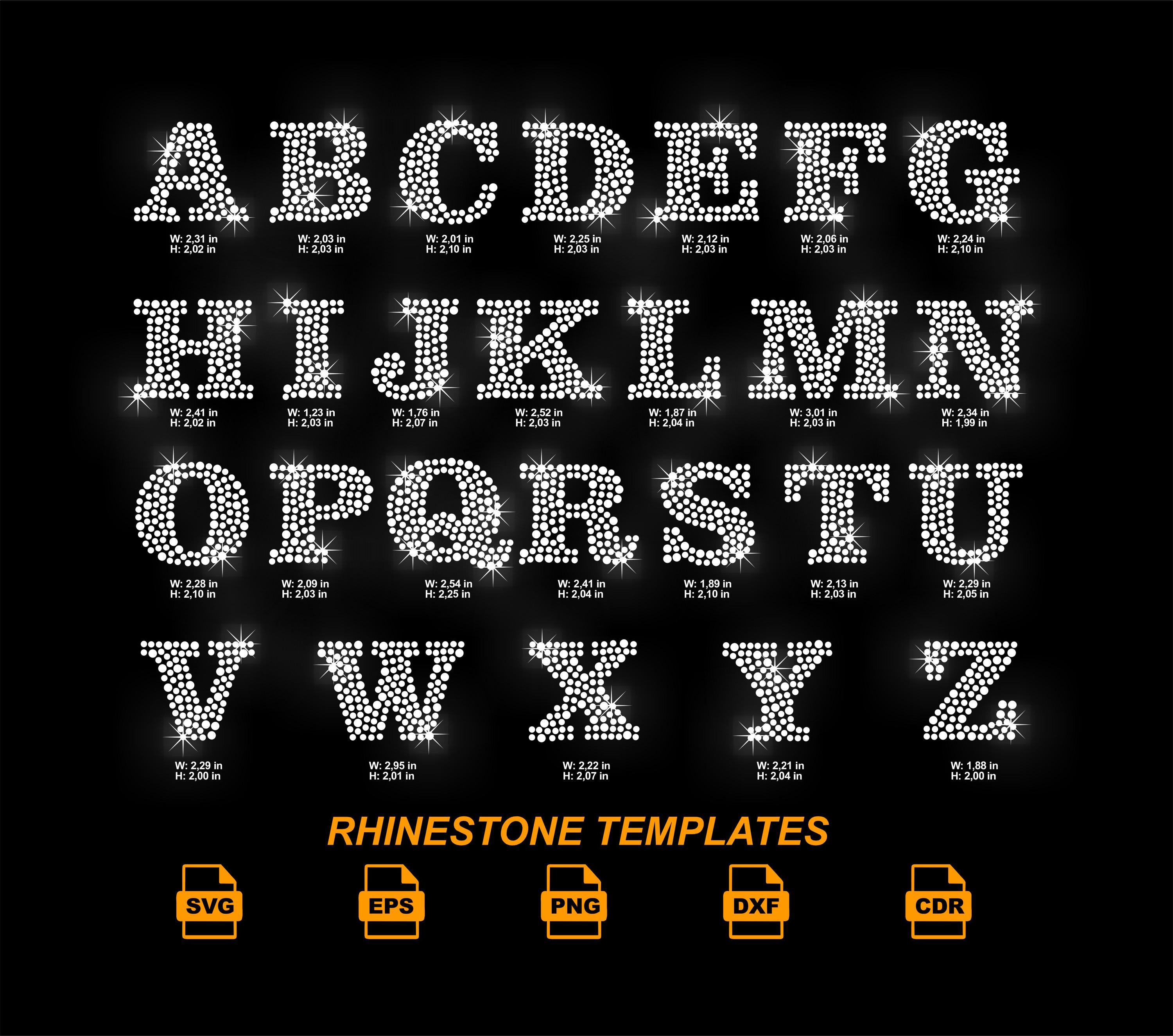 Rhinestone Alphabet SVG – SS10-SS16 Crystal Font (digital Download) - Etsy
